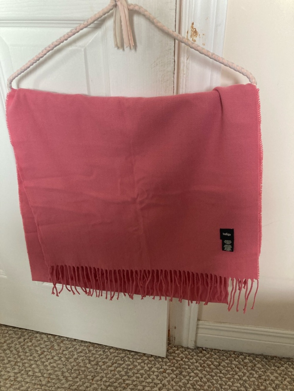 Indigo Rose Pink Fringe Throw